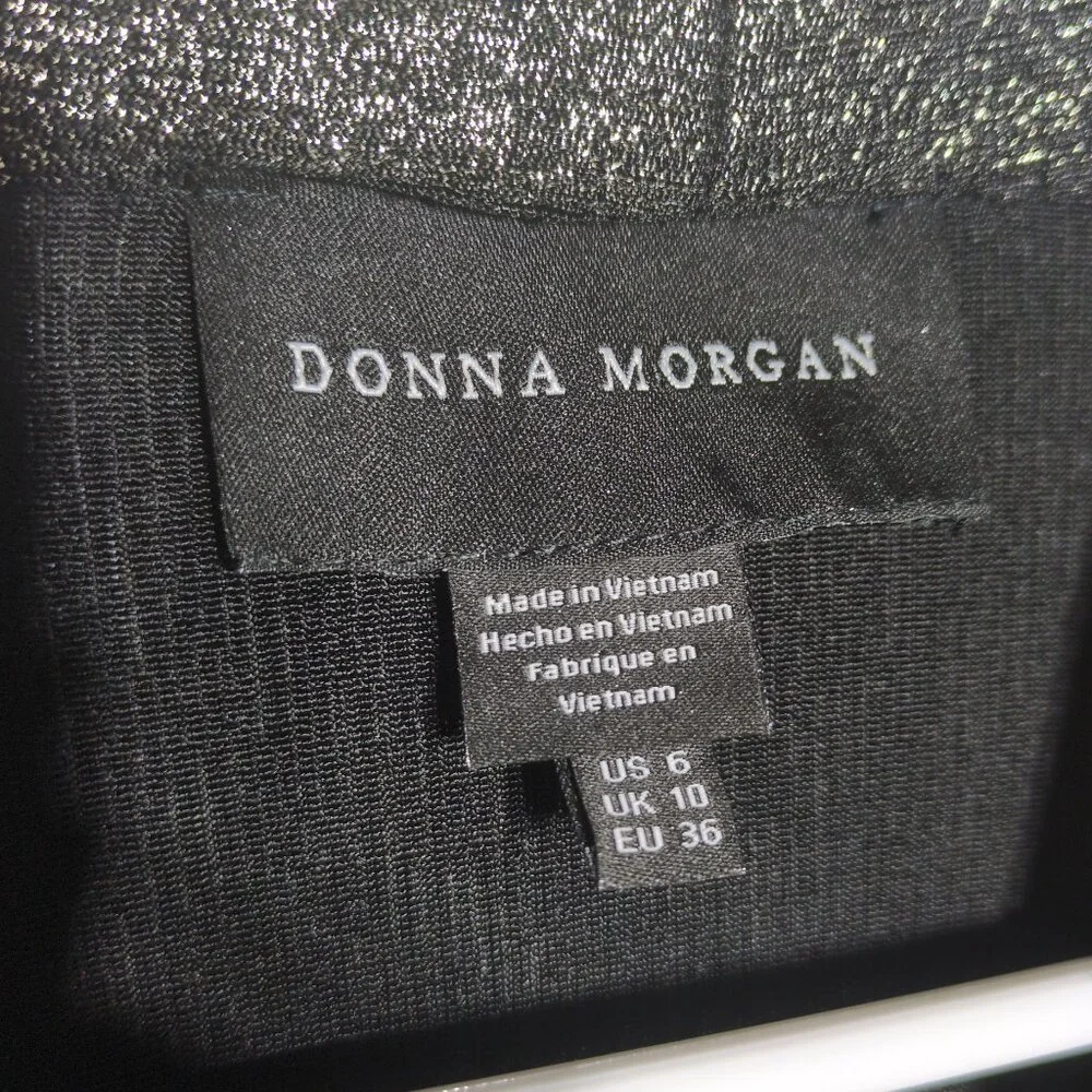 Donna Morgan Bodycon Dress Womens 6 Gold Metallic Shimmer Cocktail Party Evening - Picture 4 of 12